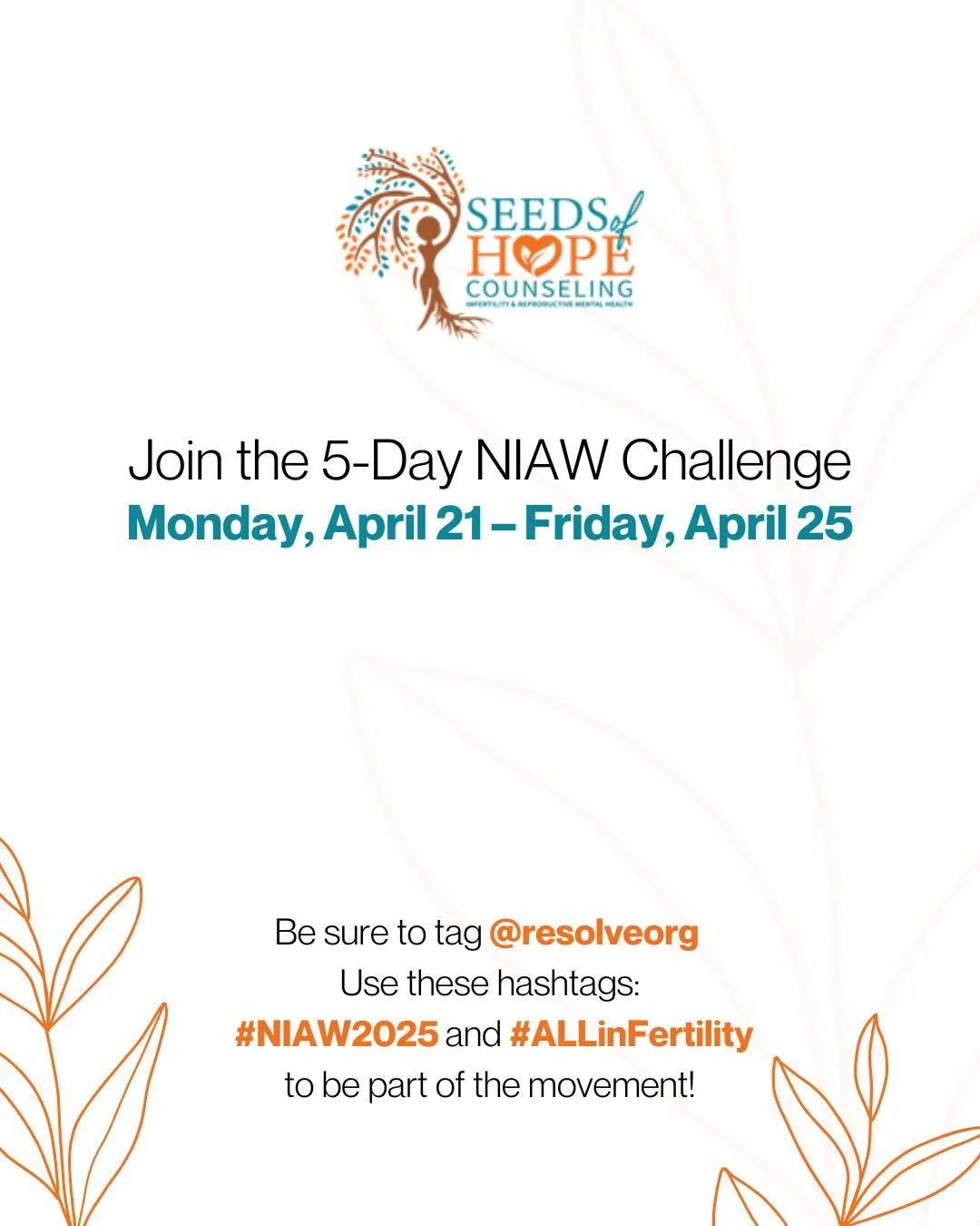 April 20: Join the NIAW 5-Day Challenge Story Post