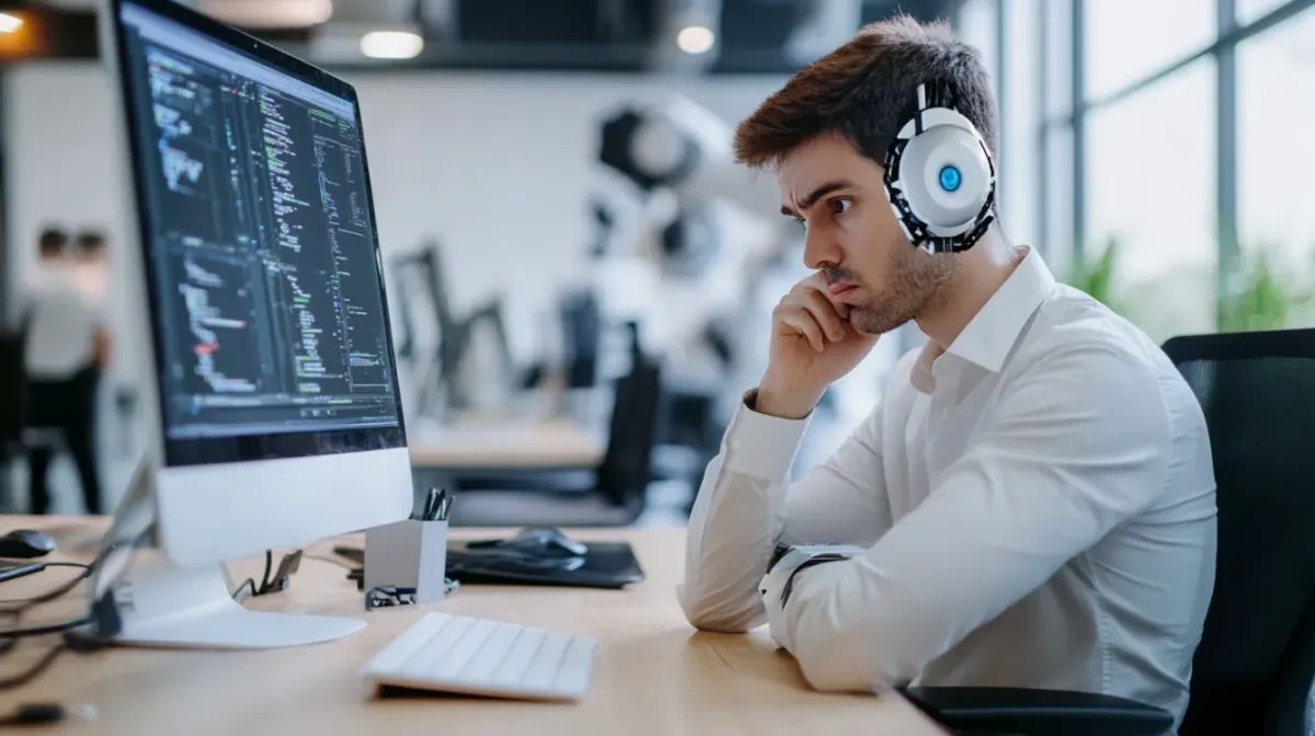 Nervous Manager at his Desk