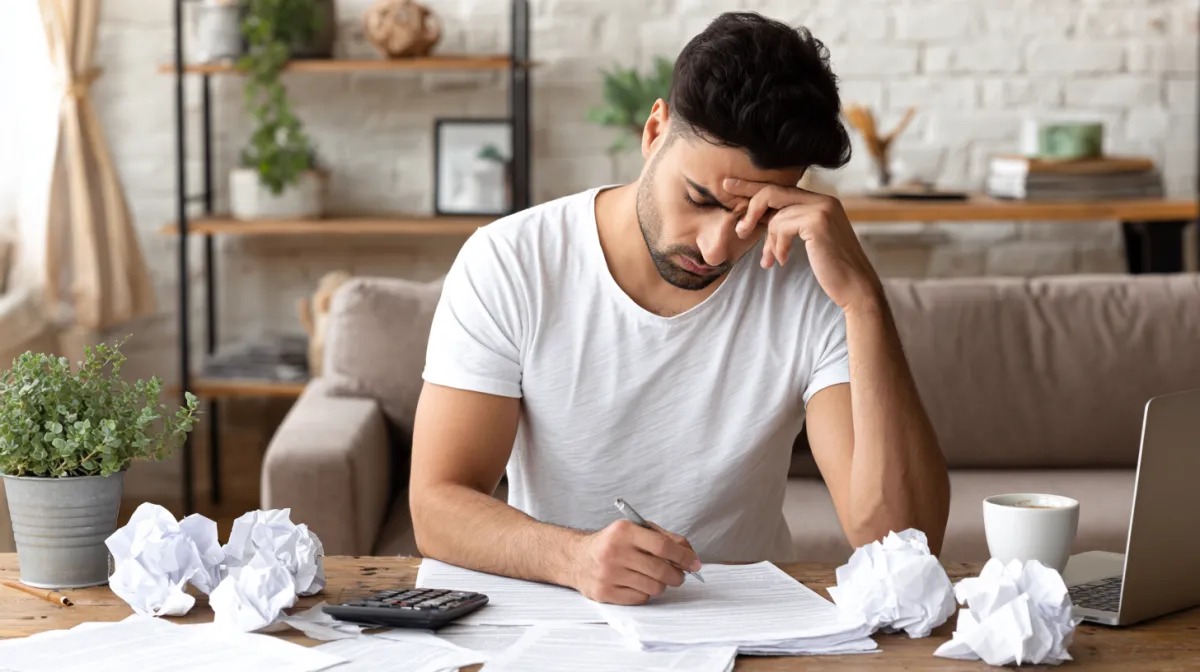 Small business owner under stress