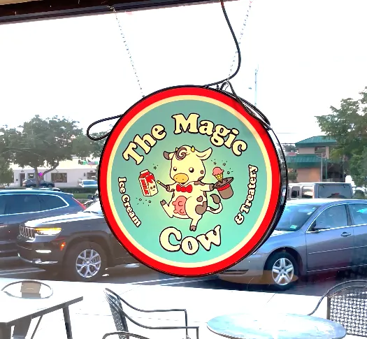 The Magic Cow Logo Image Light up signage