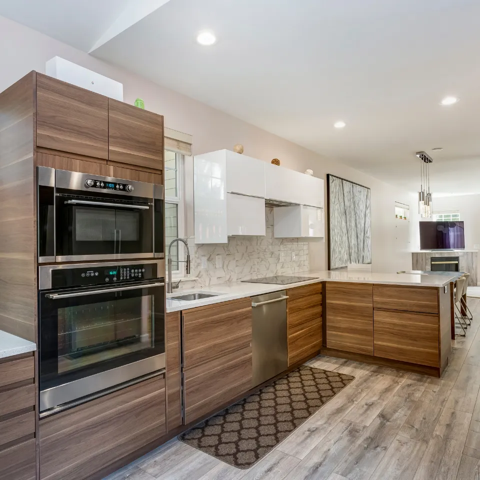 Modern kitchen remodel, new bathroom, and fresh exterior paint showcasing top home upgrades for value.