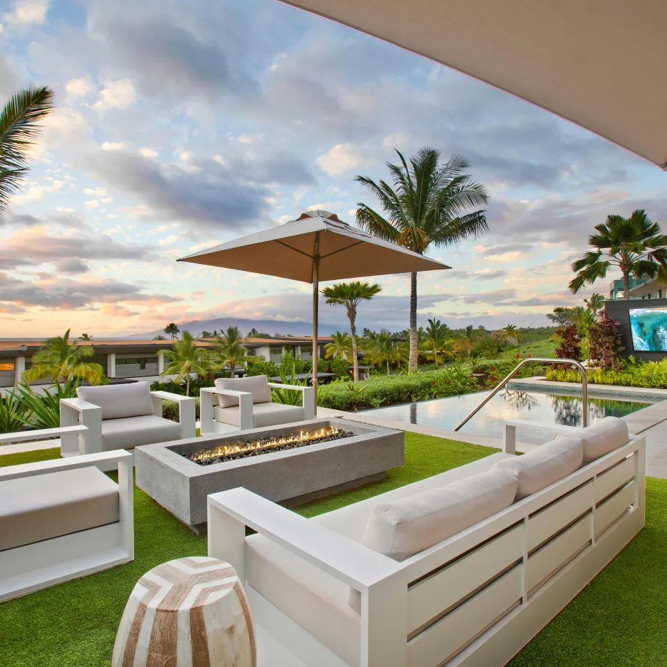 Modern luxury home with high-tech smart features, spa bathroom, gourmet kitchen, and elegant outdoor living space.