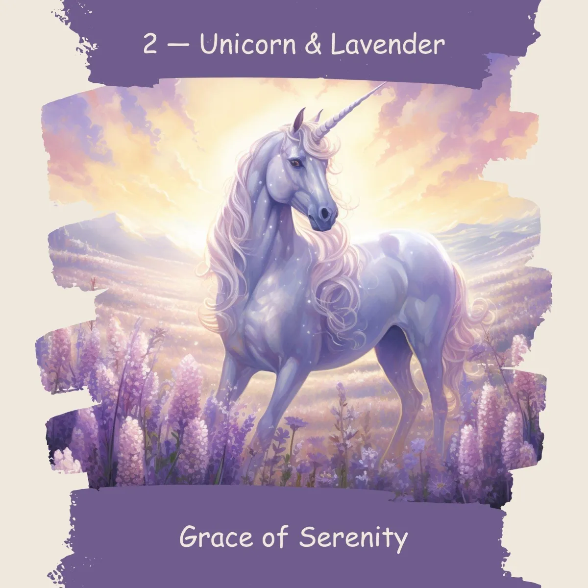 2 — Unicorn & Lavender Card