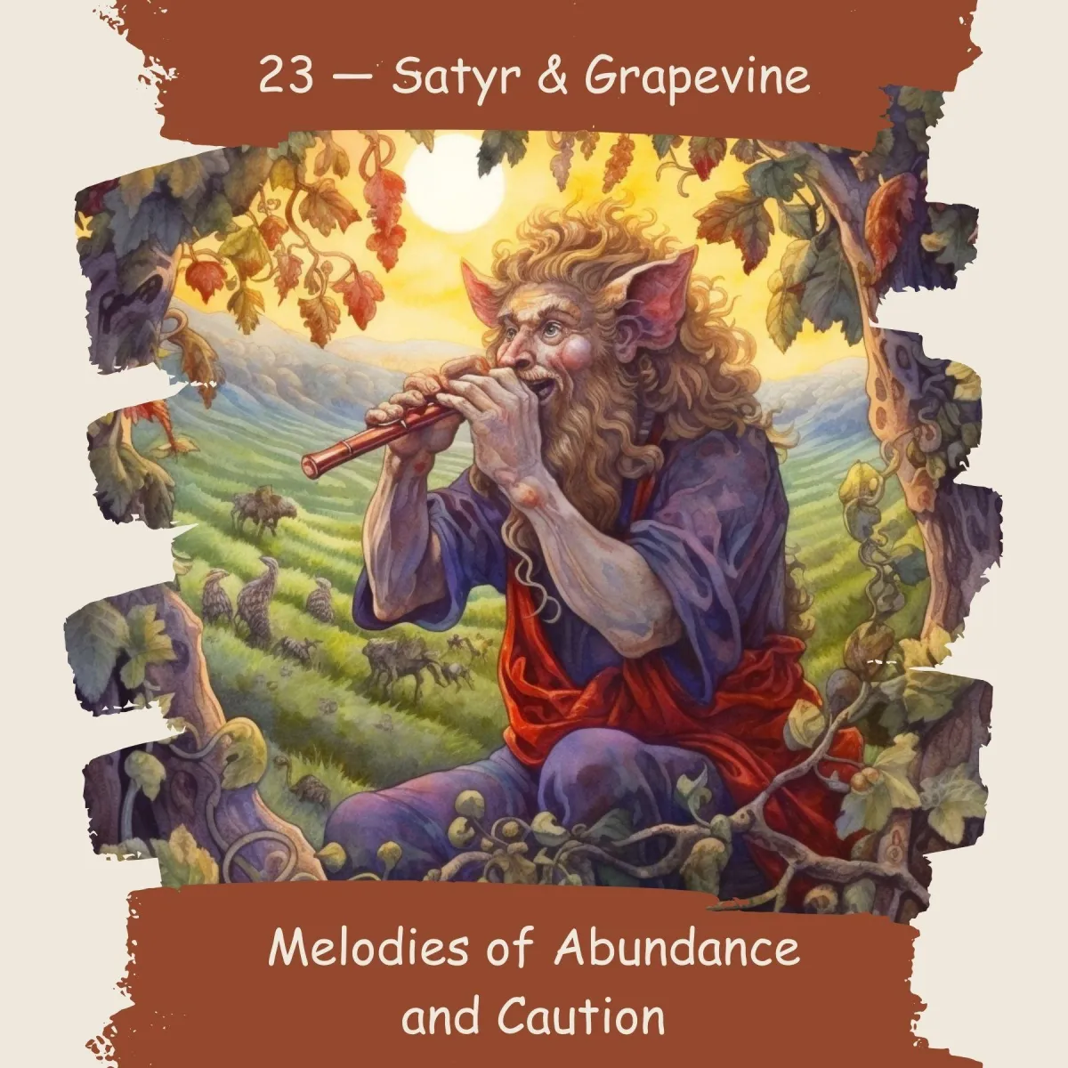 Satyr & Grapevine Card