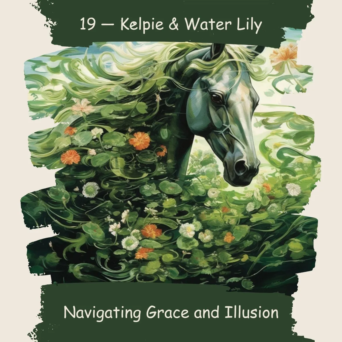 Kelpie & Water Lilies Card