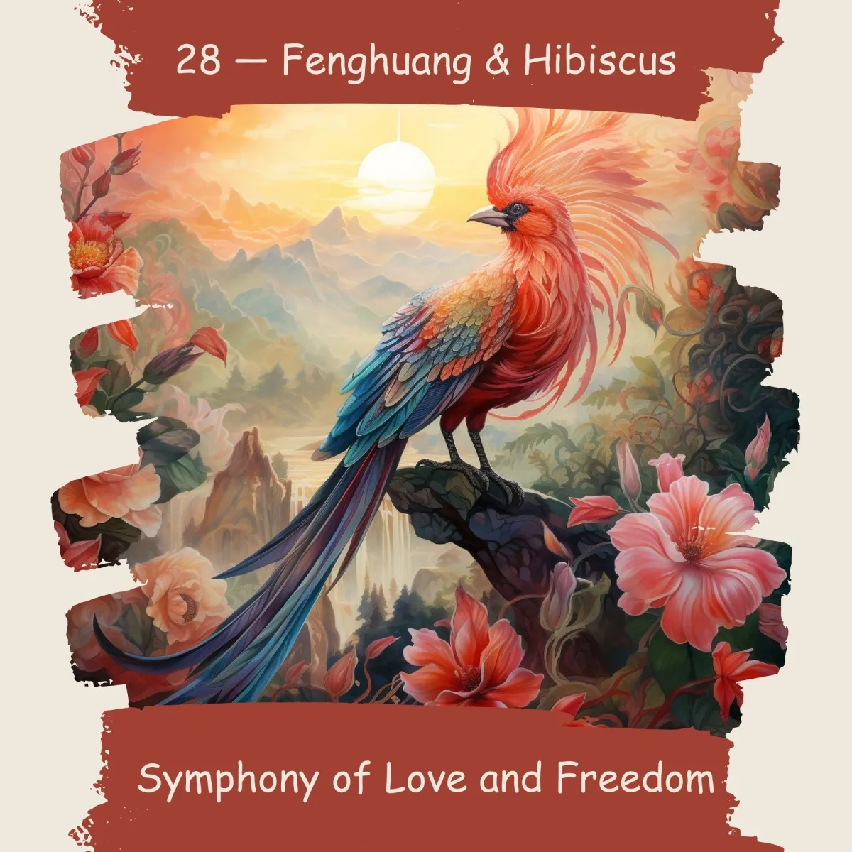 Fenghuang & Hibiscus Card