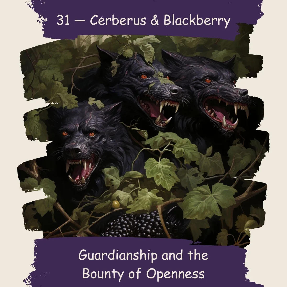 Cerberus & Blackberries Card