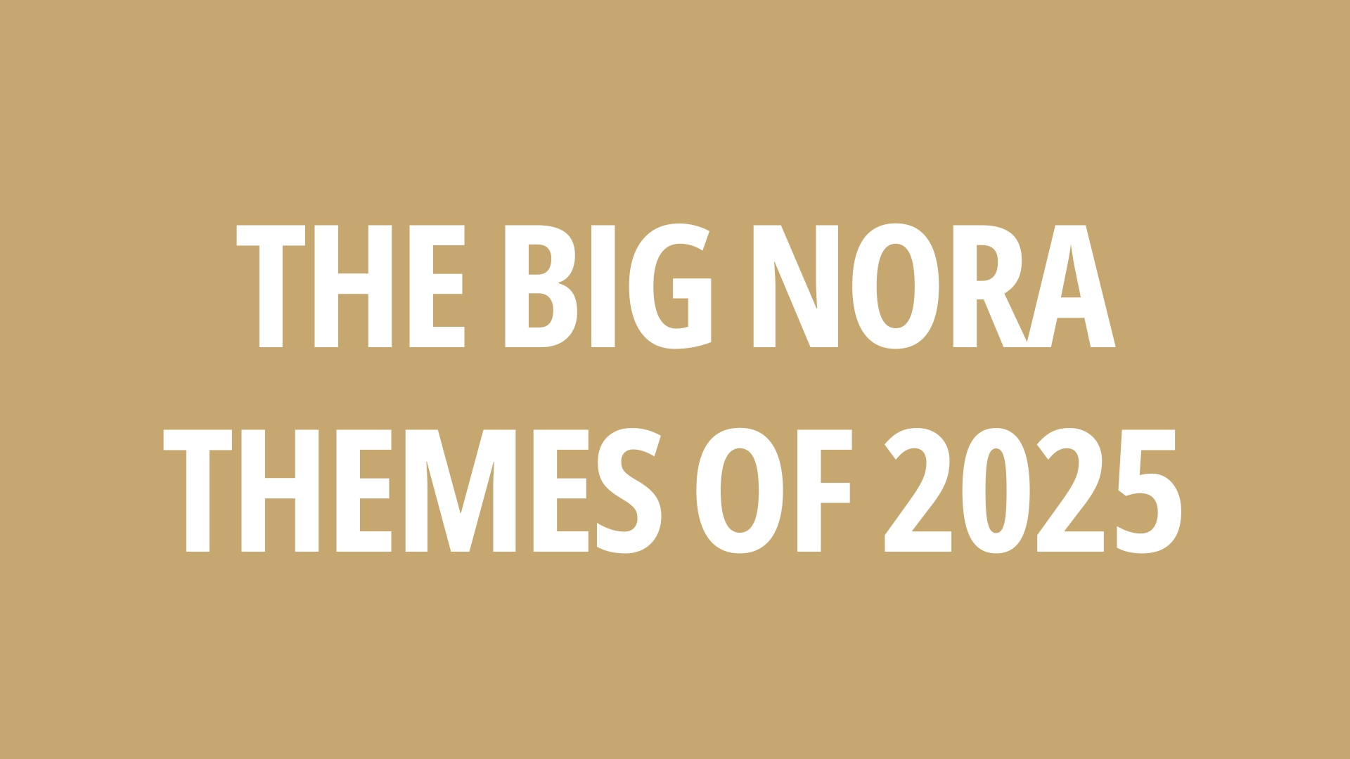The Big NORA Themes of 2025