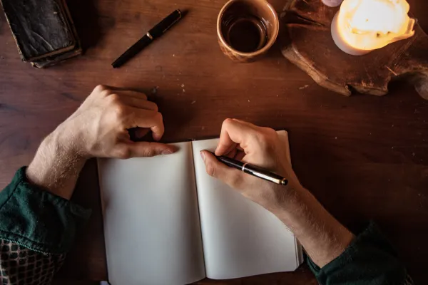 A person starting to write their book