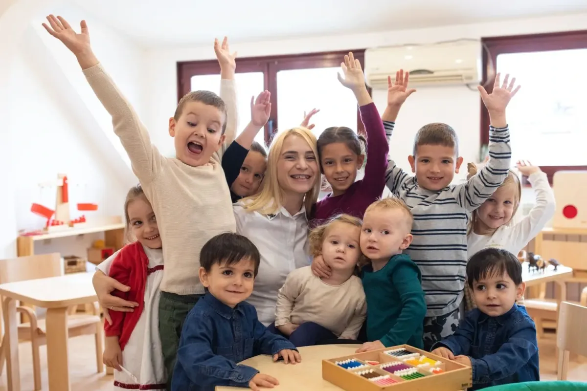 a teacher and her students