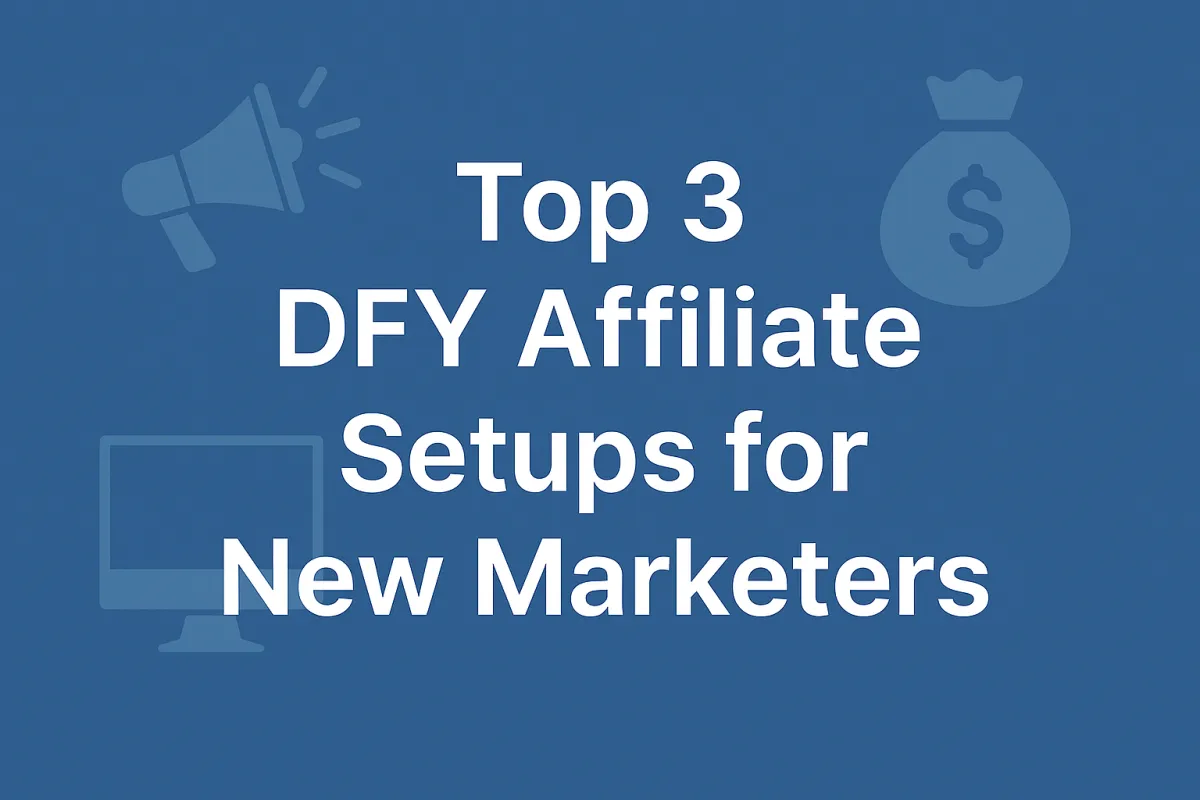 Top 3 DFY Affiliate Setups for Beginners