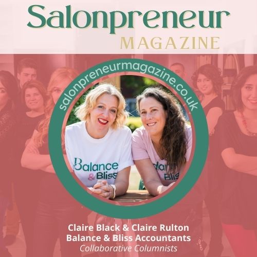 Headshot of Claire Black & Claire Runcorn of Balance & Bliss Accountants, Collaborative Columnists, Salonpreneur Magazine