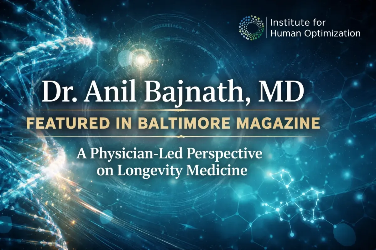 Dr. Anil Bajnath, MD Featured in Baltimore Magazine: A Physician-Led Perspective on Longevity Medicine