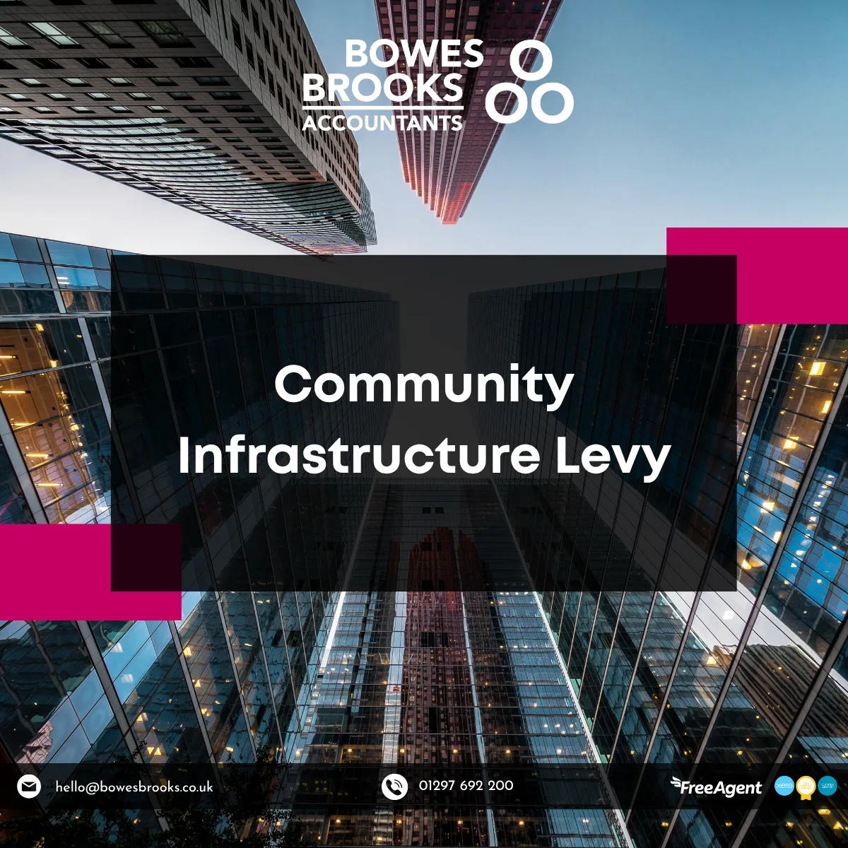 Modern buildings representing property development projects affected by the Community Infrastructure Levy in the UK.