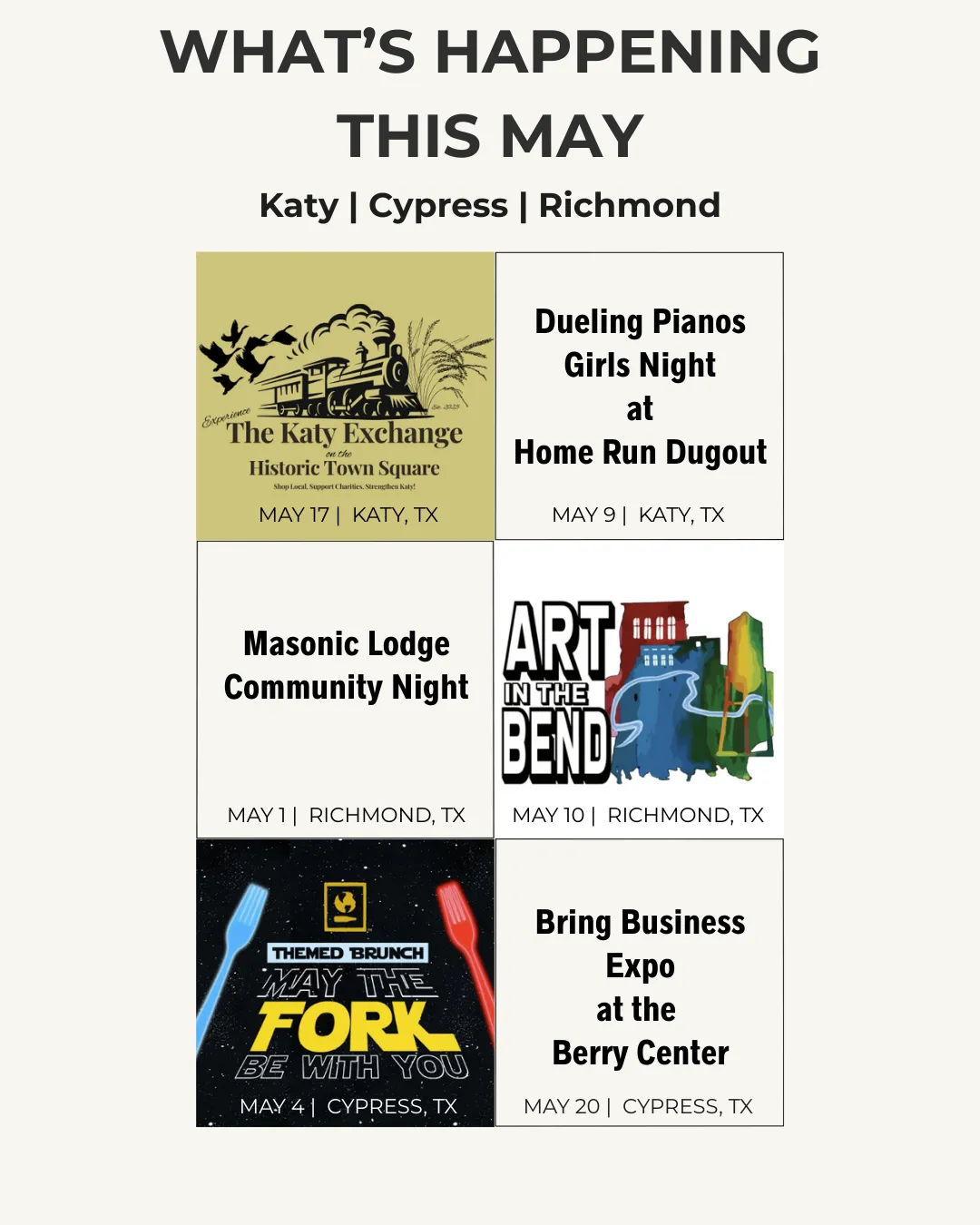 May 2025 Can’t-Miss Events in Katy, Cypress & Richmond