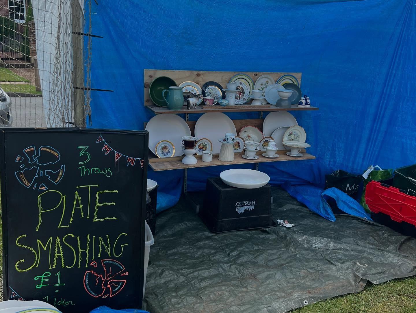 Plate smashing at the Chiddingfold Fete 14th June 2026