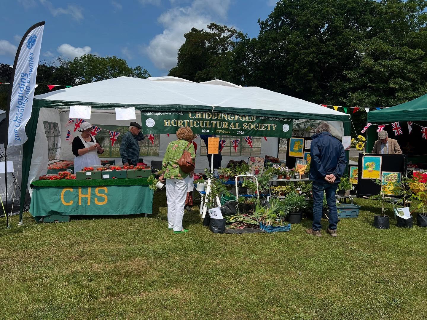 Chiddingfold Horticultural Society stall at the Chiddingfold Village Fete Surrey June 2026