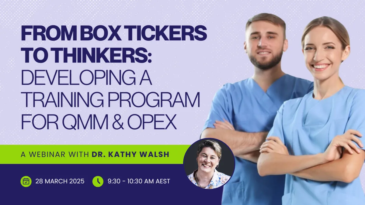 Webinar on Developing a Training Program for QMM & OPEX