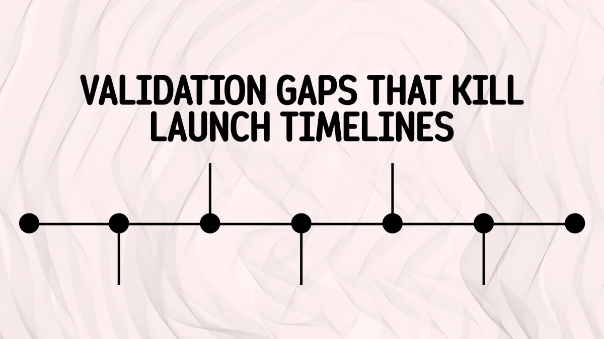 Validation Gaps That Kill Launch Timelines