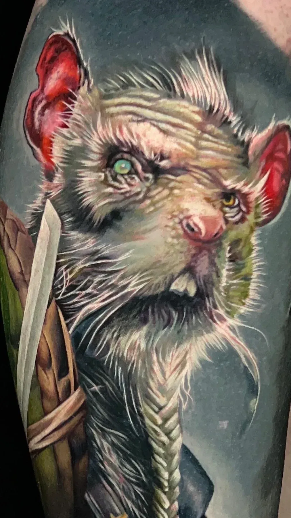 TMNT Splinter Color Realism Tattoo