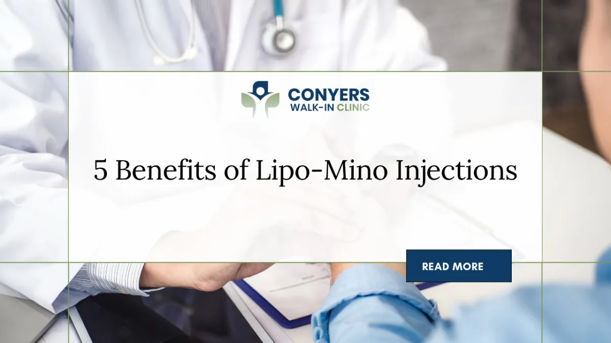 Lipo-Mino injections, weight loss injections, fat-burning shots, medical weight loss Conyers, lipotropic injections, boost metabolism, energy support, Conyers Walk-In Clinic, B12 injections, fat loss support
