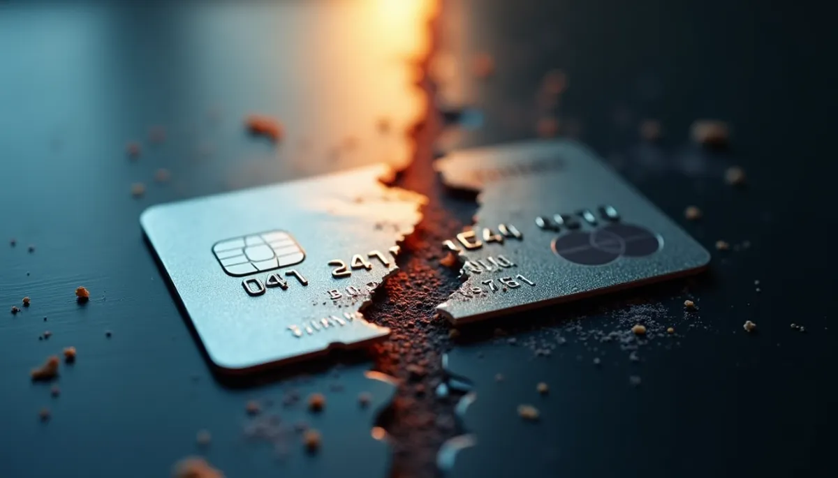 Photo of broken credit card