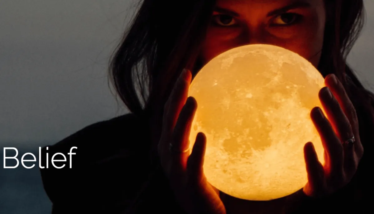 Moon in a girls hands