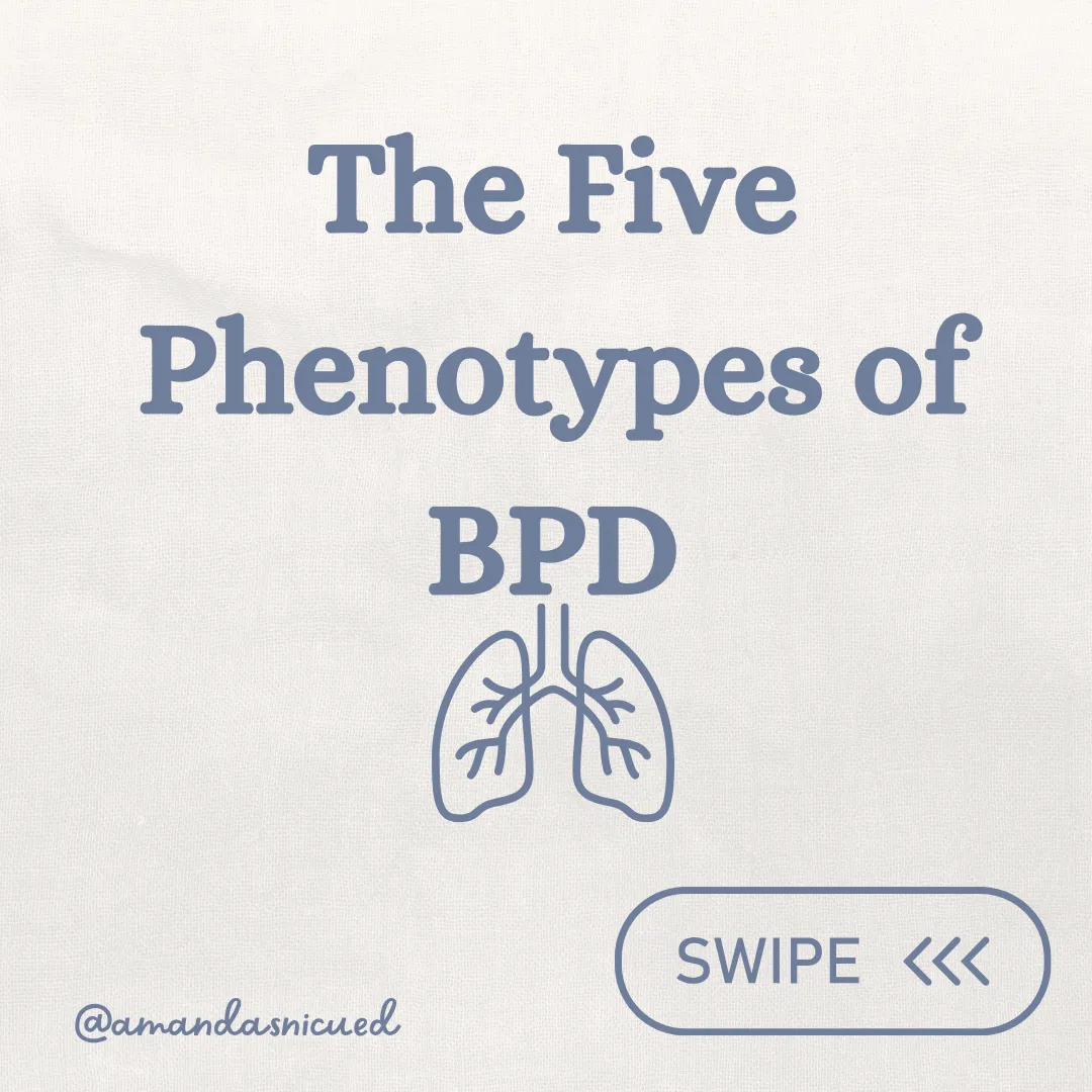 white grey background with text that says The five phenotypes of BPD