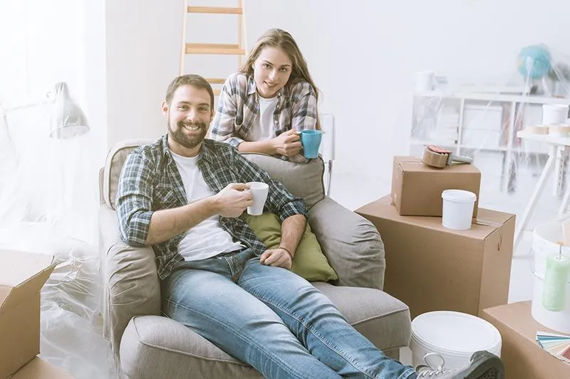 renovation couple relaxing