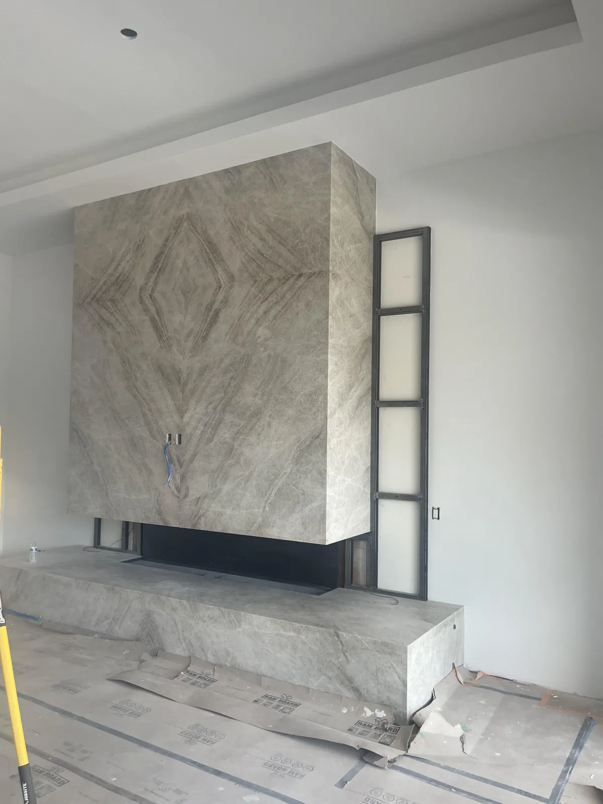 Custom fire place made with Taj mahal natural stone