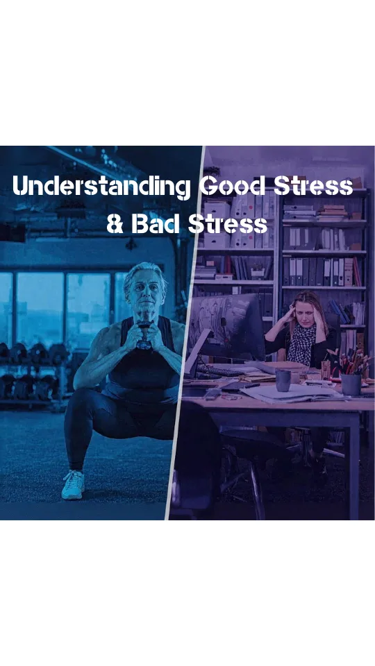 Person strength training in gym showing focused determination - eustress vs distress concept - EXL Fitness Orem Utah