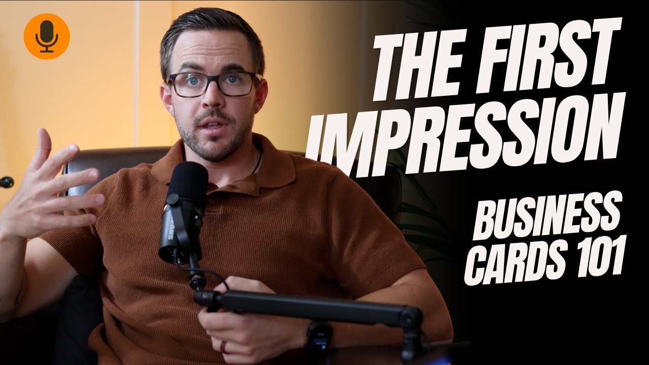 Jesse from Launching Pros talking with title saying "The first impression. Business cards 101"