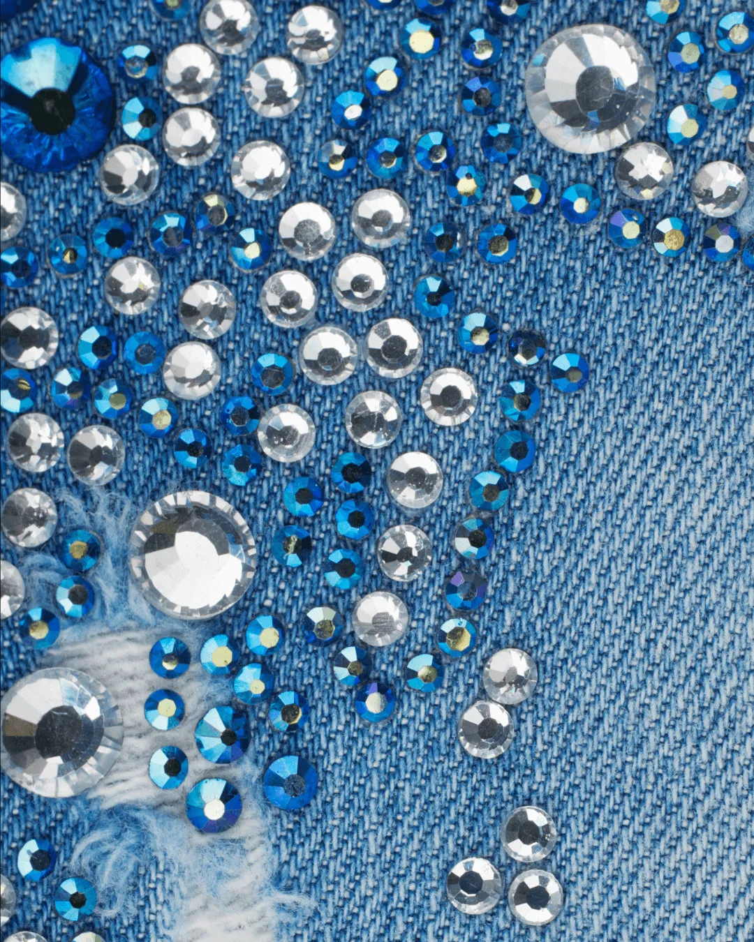 denim with rinestones