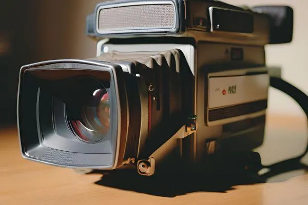 Old video camera on a table