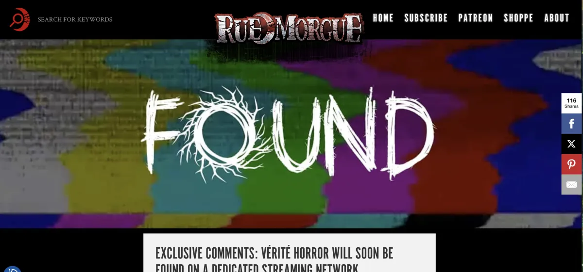 FOUND features on Rue Morgue