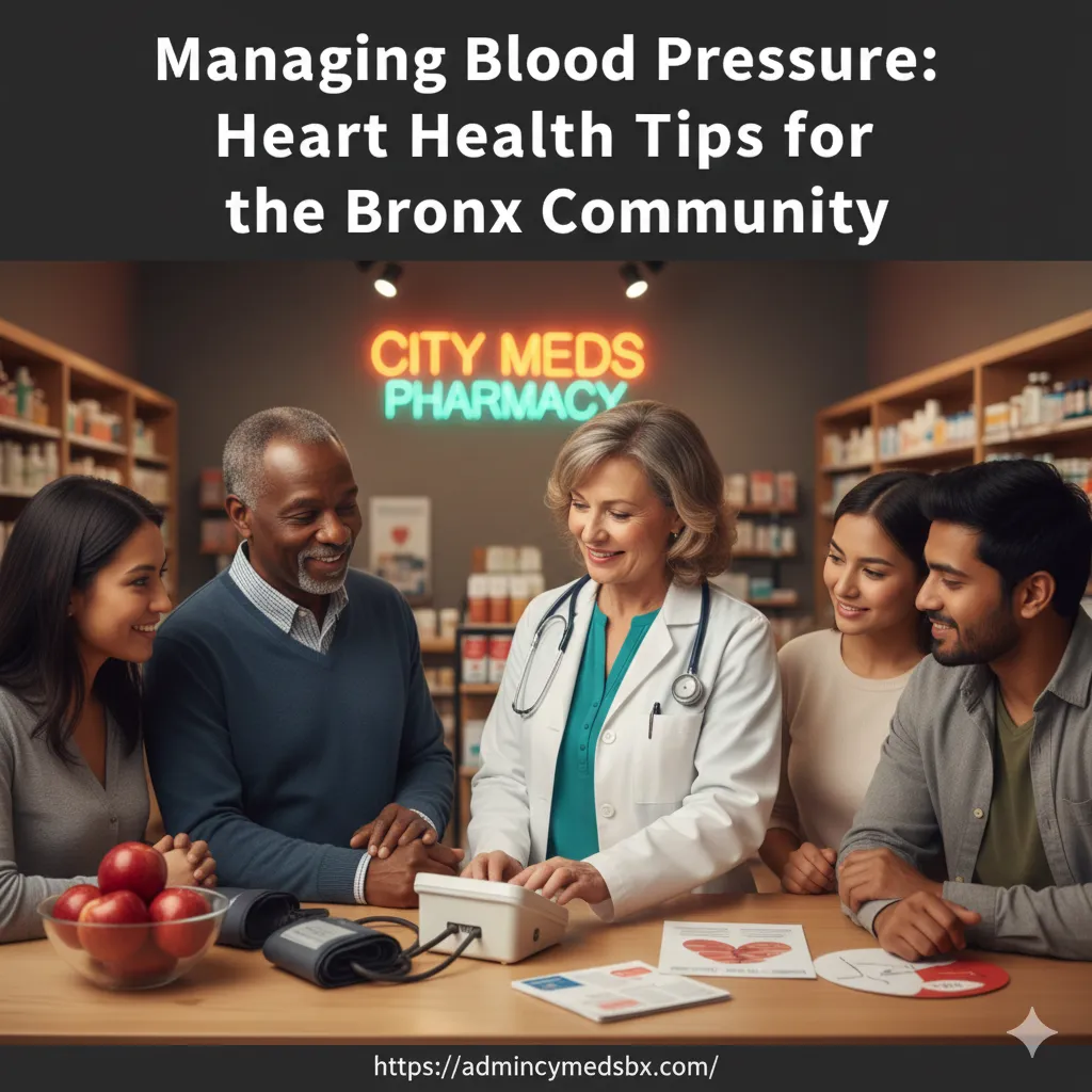 Blood pressure monitor Bronx, heart health pharmacy, hypertension tips NYC, CityMeds Pharmacy services