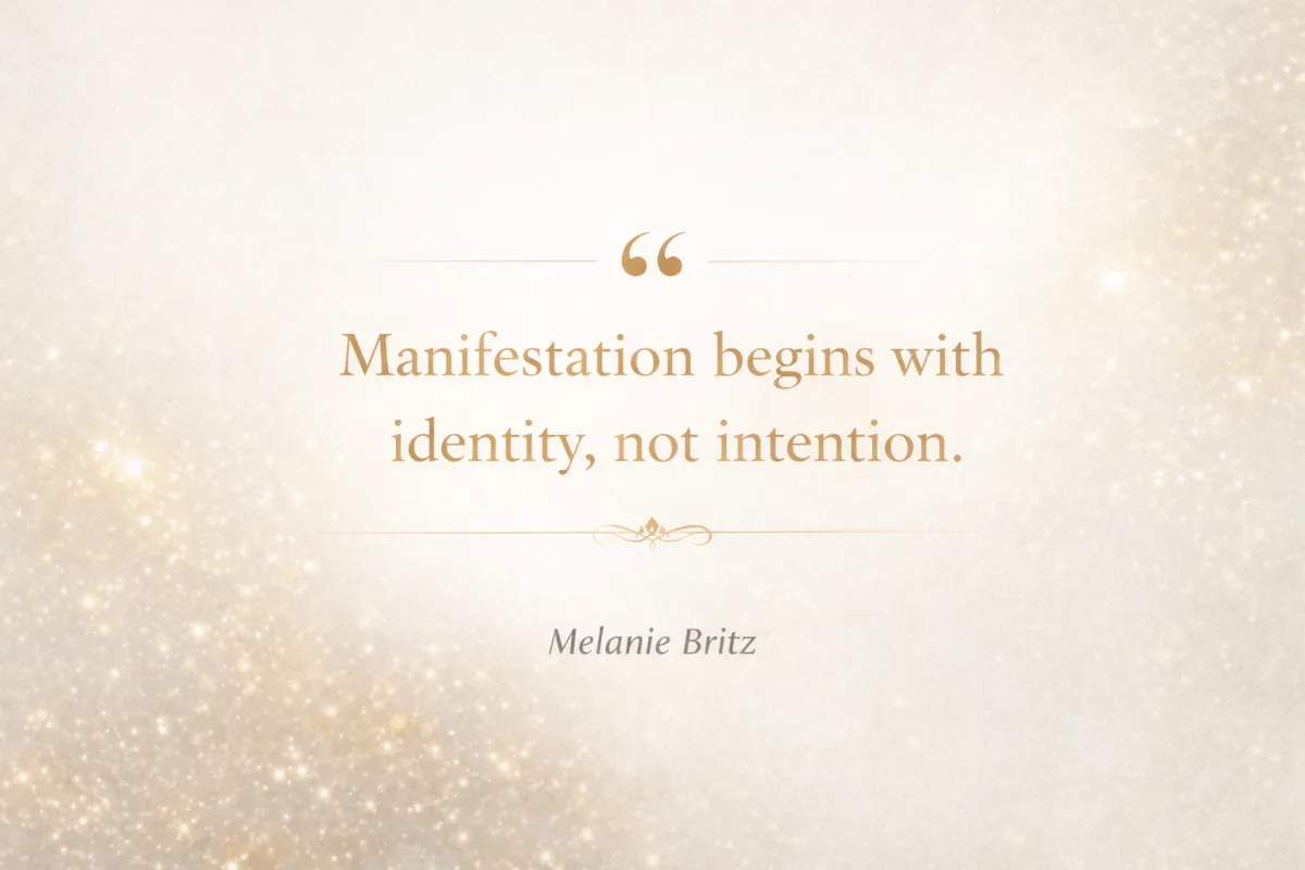 Manifestation begins with identity not intention quote