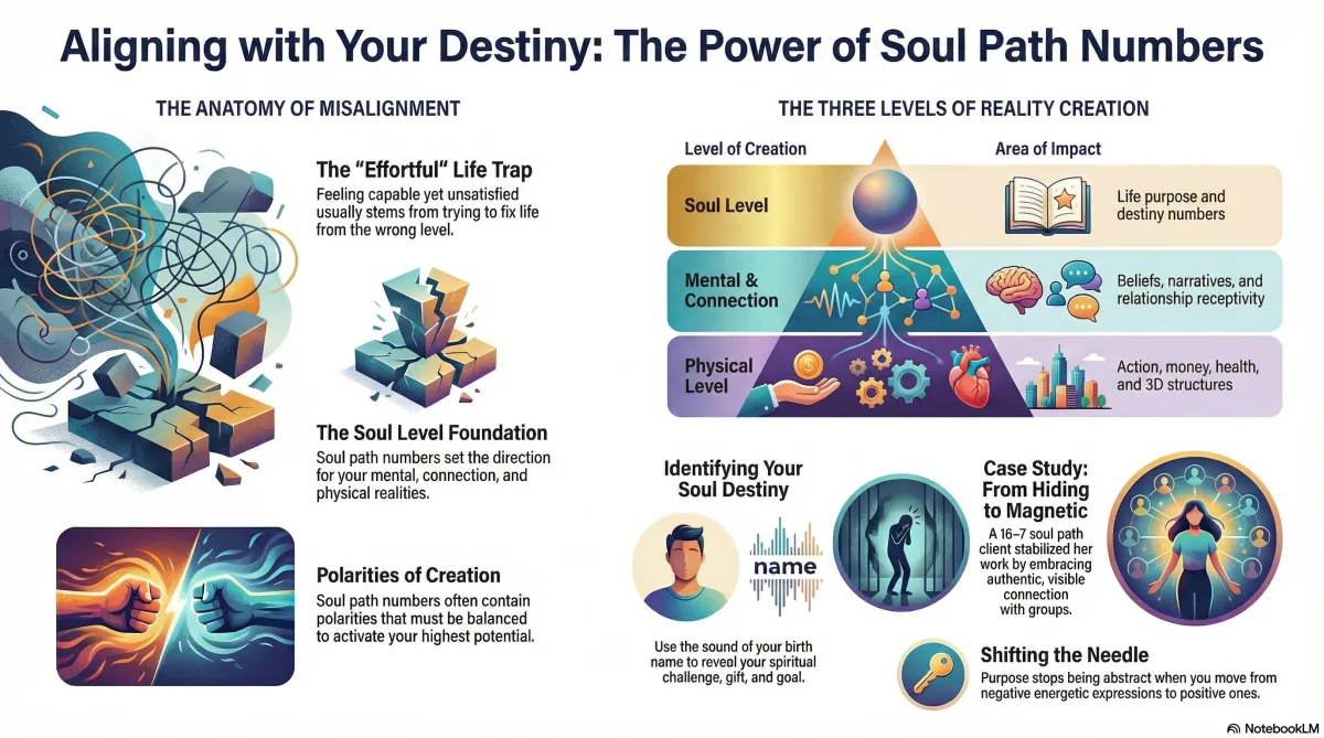 Infographic explaining how Soul path numbers help reveal your Life Purpose