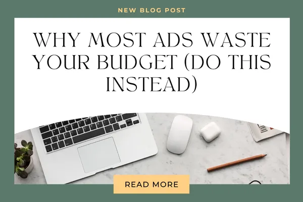 "Frustrated business owner surrounded by digital ads, burning money, looking for real results"