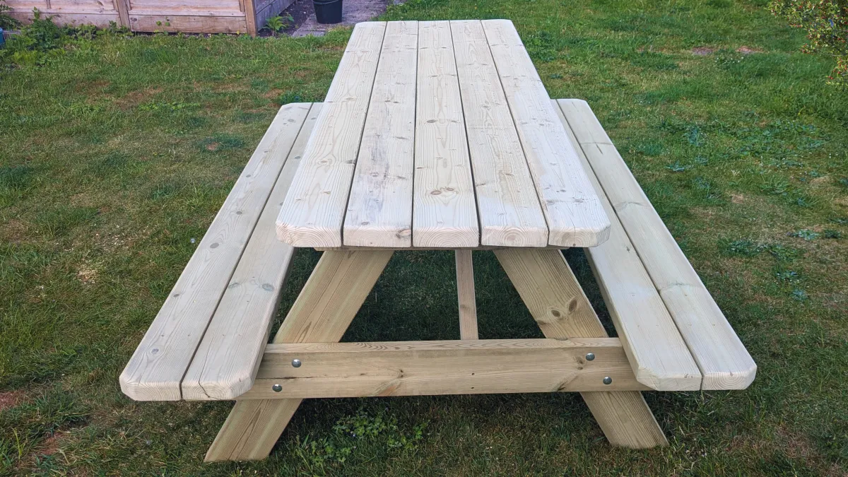Hand Made Picnic Bench Side