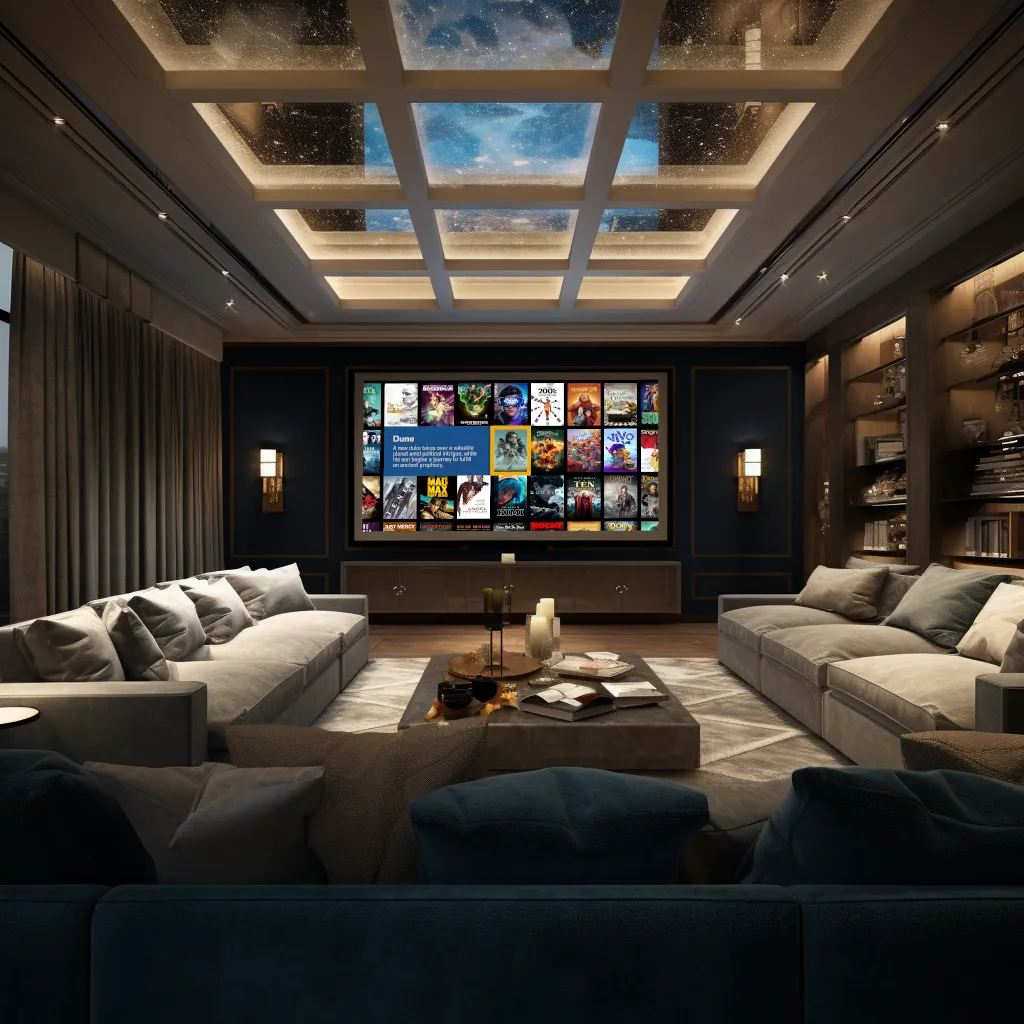 Custom media room installations deliver the power of home cinema with the stunning living room interior