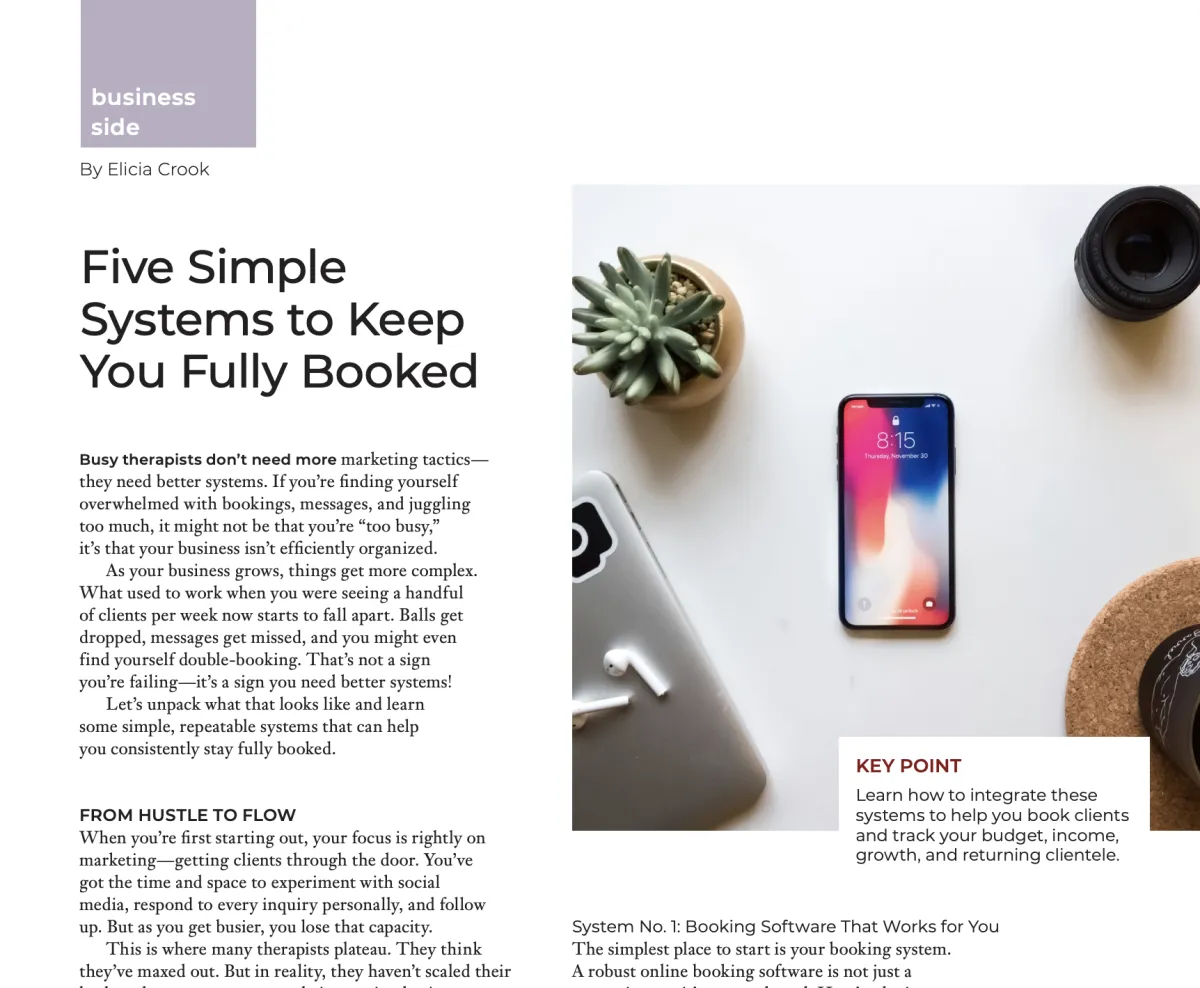 Five Simple Systems to Keep You Fully Booked