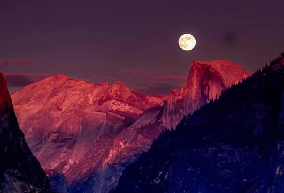 Frost Moon on Half Dome