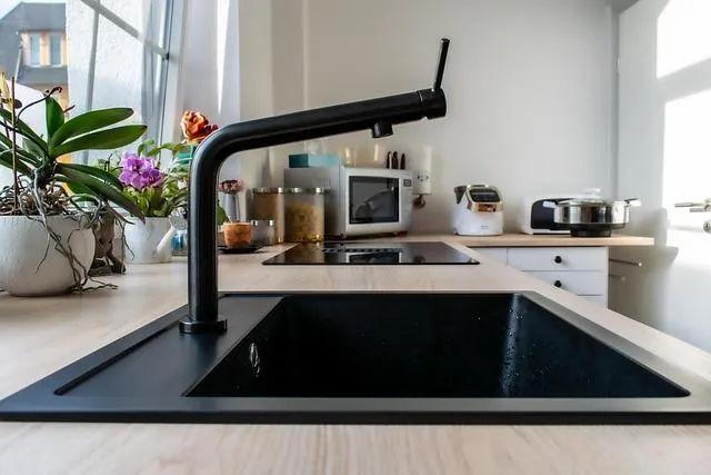photo of a modern, clean kitchen sink