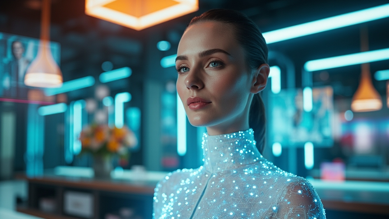 Cartoon AI receptionist helping a modern barber answer phone calls and book appointments