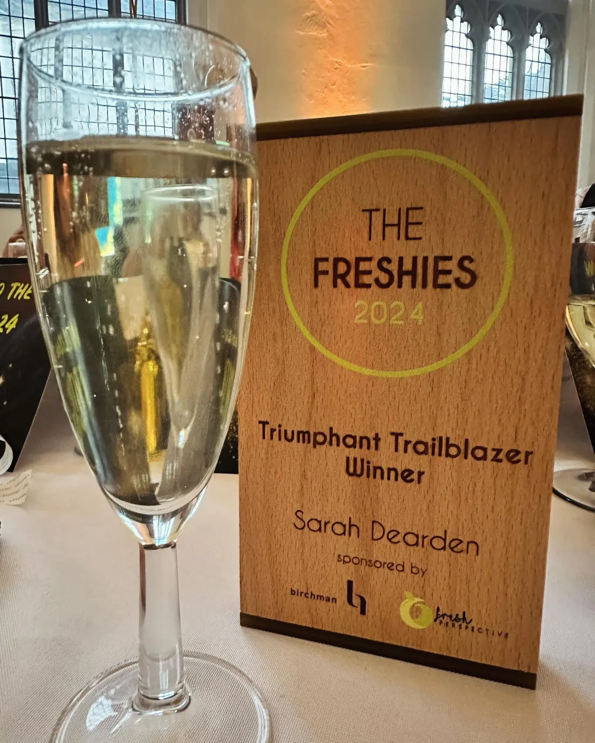 A photo of Sarah's Triumphant Trailblazer Award