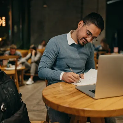 A man working in a coffee shop