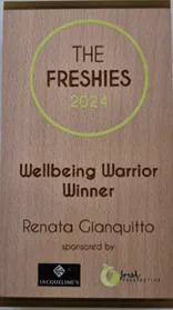 A photo of the wellbeing warrior award