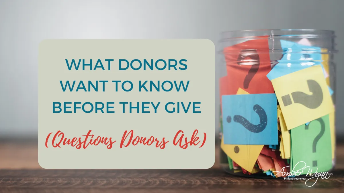 What Donors Want to Know Before They Give