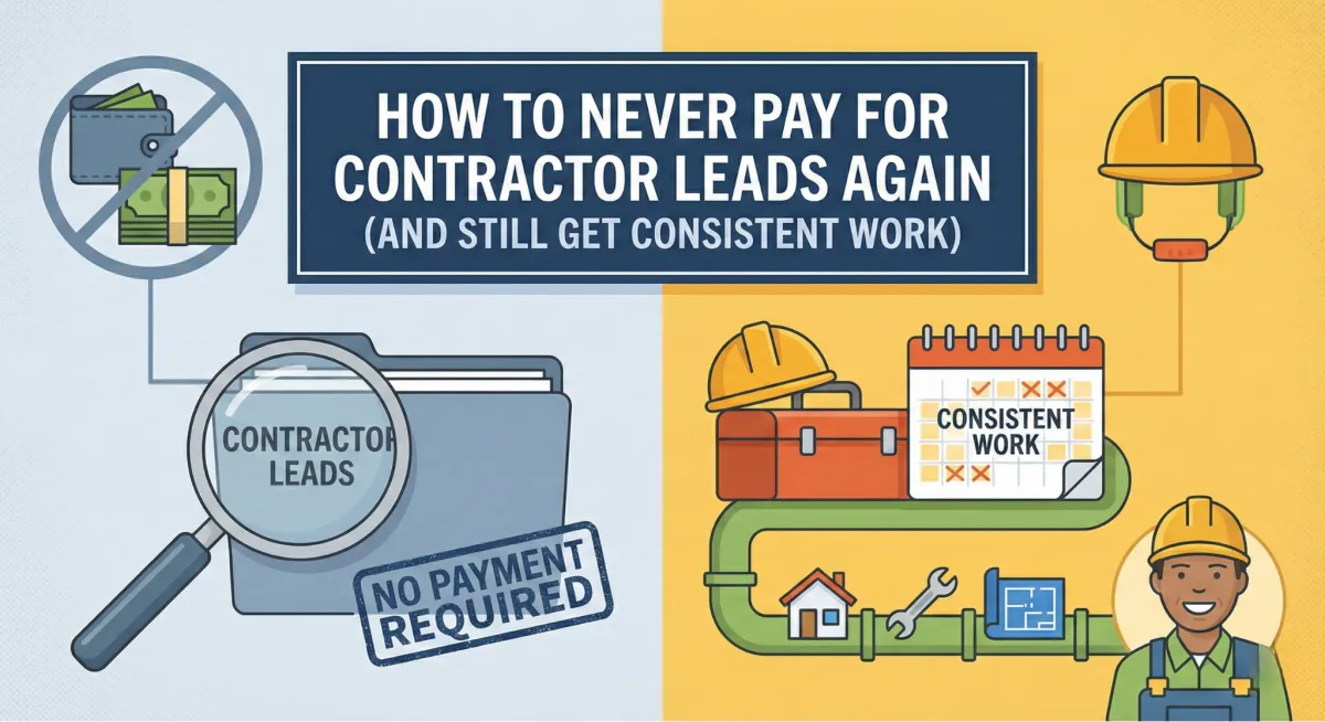 How to Never Pay for Contractor Leads Again (And Still Get Consistent Work)